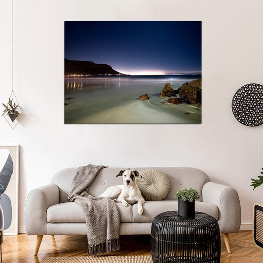 Beach Sea Beautiful Lights Nature Rocks Stars Wall Decor Room Print Poster