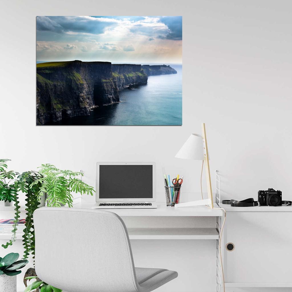 Сliffs Rock Beautiful Ocean Sea Ireland Nature Wall Decor Room Print Poster