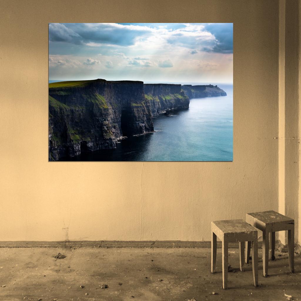 Сliffs Rock Beautiful Ocean Sea Ireland Nature Wall Decor Room Print Poster