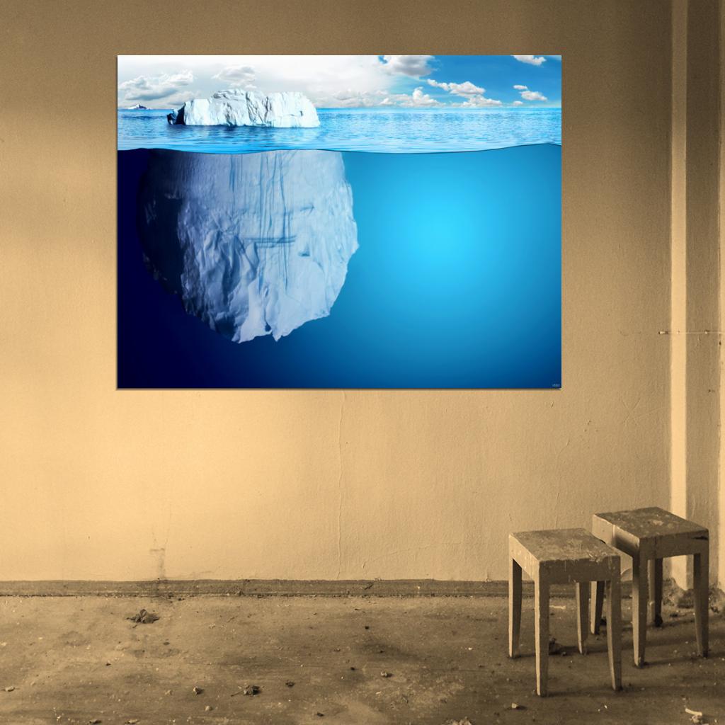 Awesome Glacier Underwater Beautiful Nature Wall Decor Room Print Poster