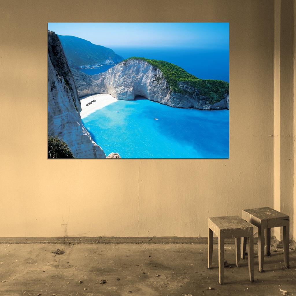 Tropical Paradise Bay Cove Sea Sky Beautiful Wall Decor Room Print Poster