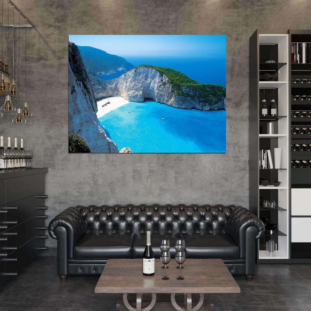 Tropical Paradise Bay Cove Sea Sky Beautiful Wall Decor Room Print Poster