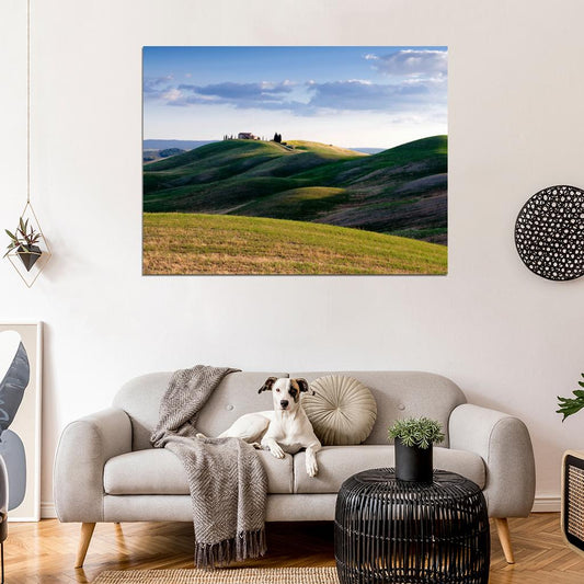Hills Sky Village Stunning Beautiful Nature Wall Decor Room Print Poster