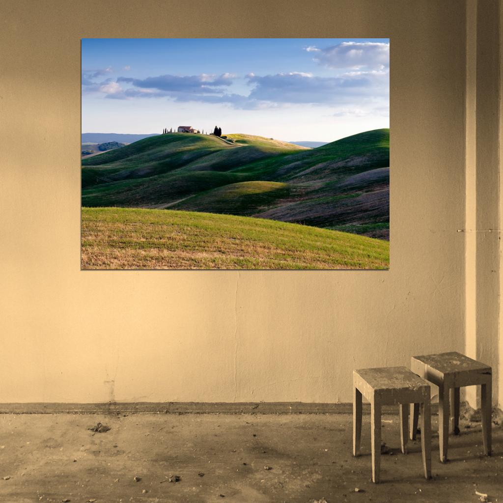 Hills Sky Village Stunning Beautiful Nature Wall Decor Room Print Poster