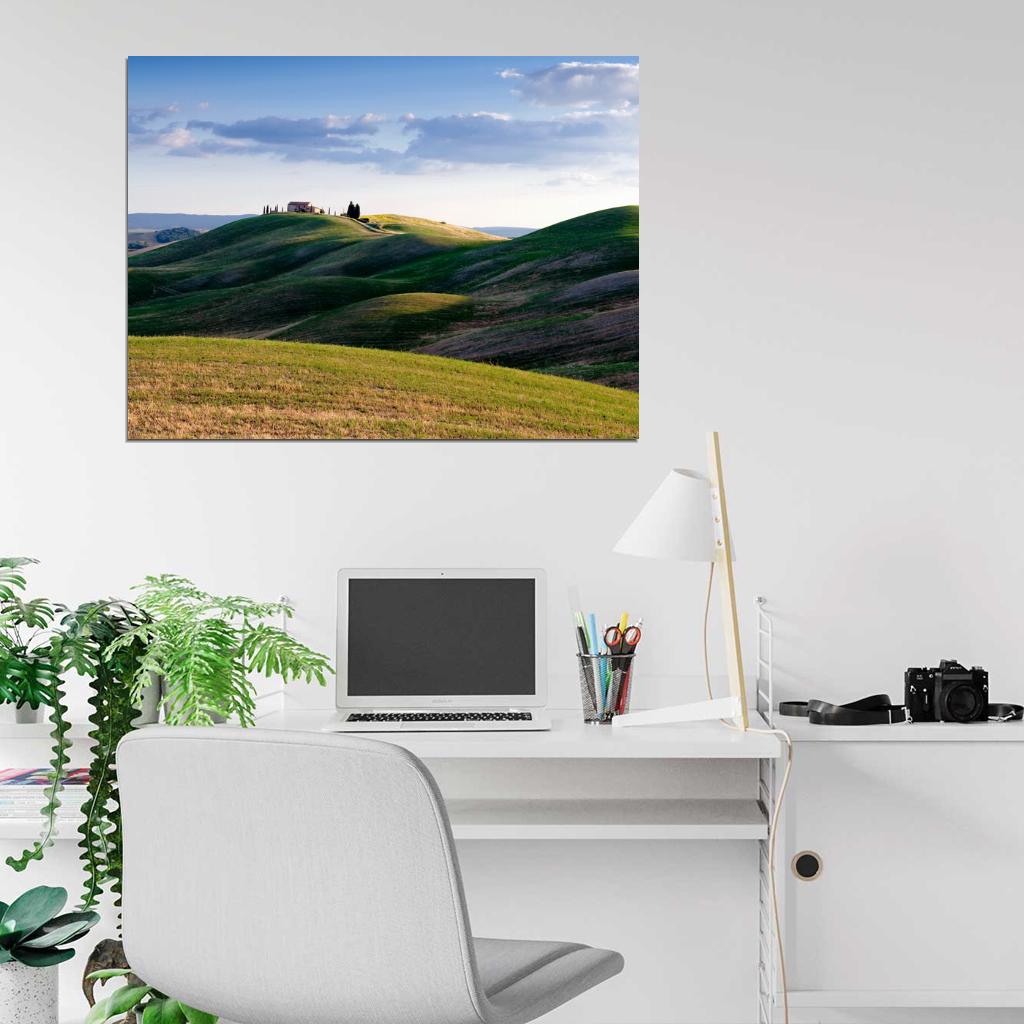 Hills Sky Village Stunning Beautiful Nature Wall Decor Room Print Poster