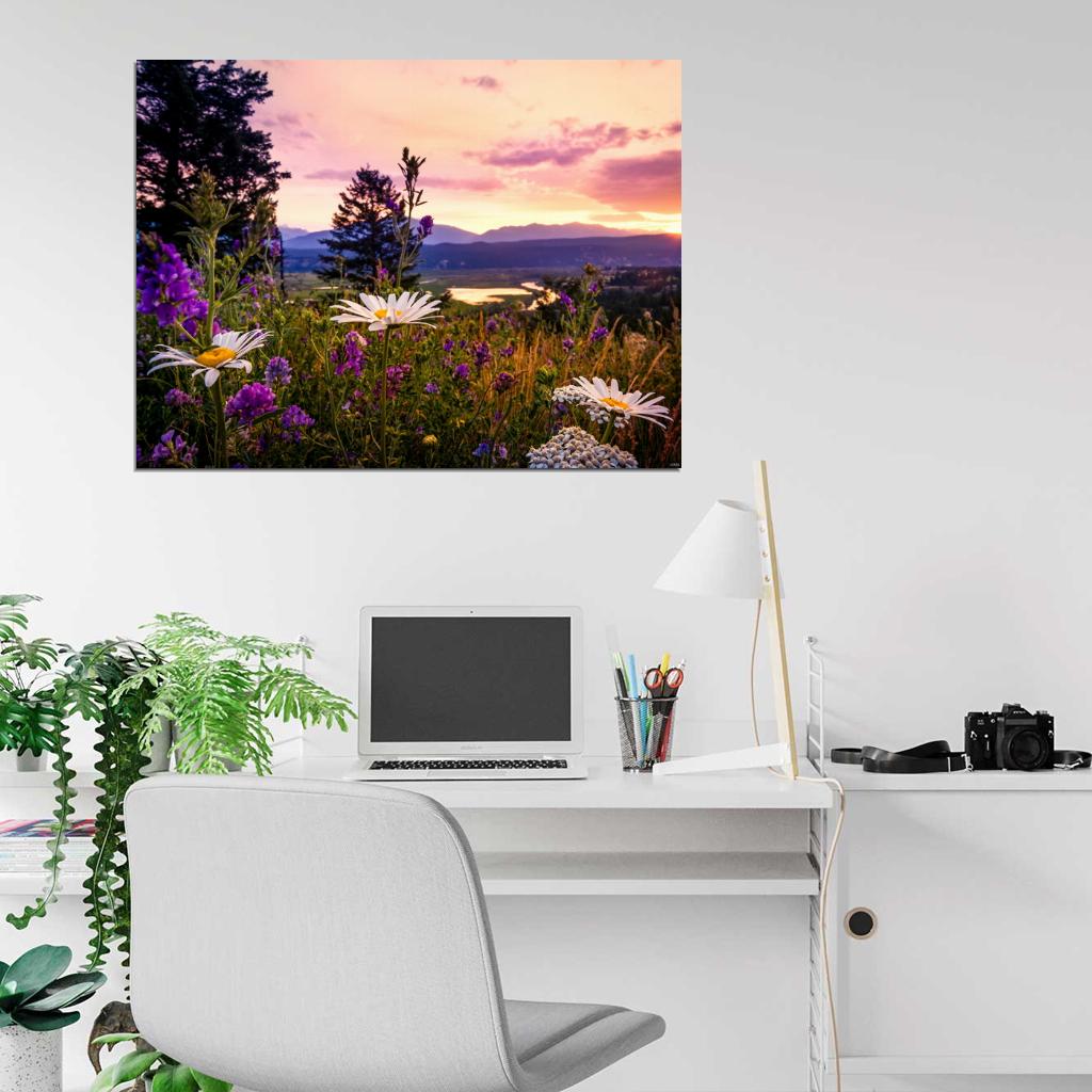 Kootenay Sunset Flower Canada Beautiful Nature Wall Decor Room Print Poster
