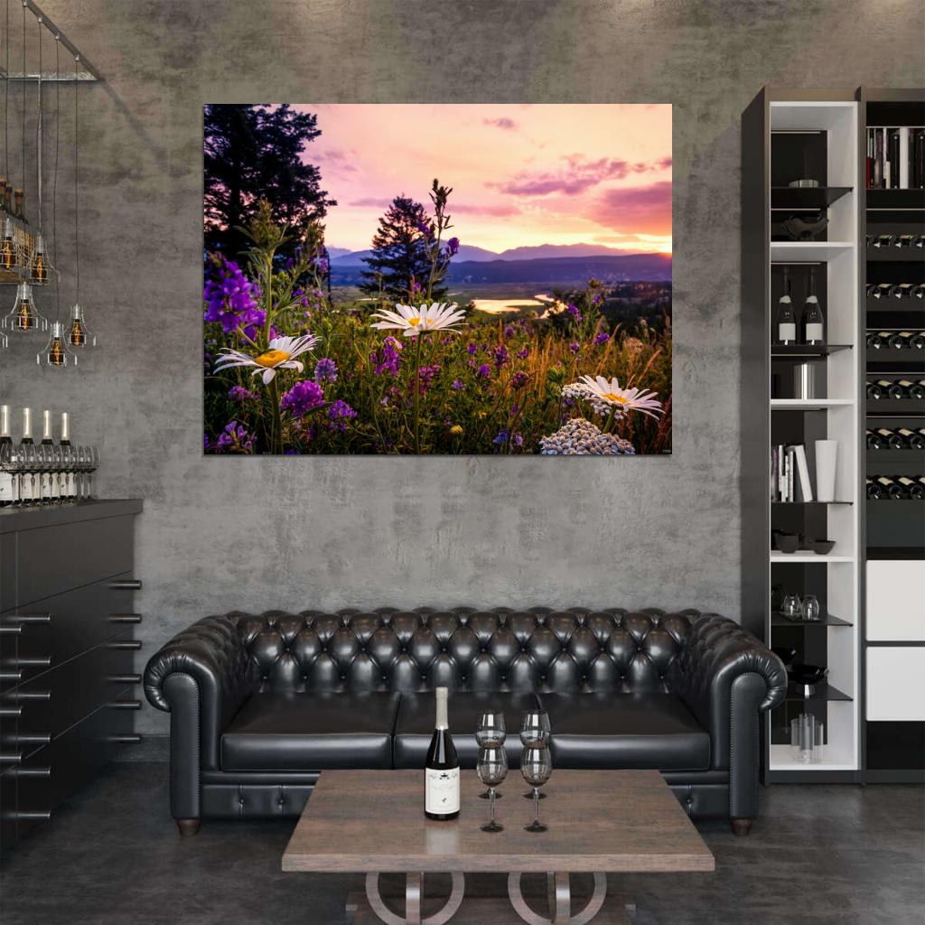 Kootenay Sunset Flower Canada Beautiful Nature Wall Decor Room Print Poster