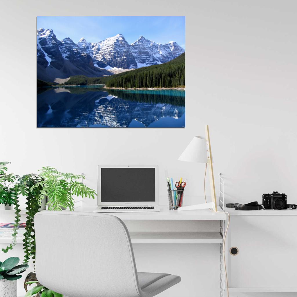 Mountains Cliffs Lake Canada Beautiful Nature Wall Decor Room Print Poster