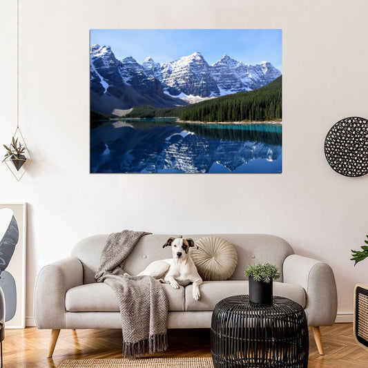 Mountains Cliffs Lake Canada Beautiful Nature Wall Decor Room Print Poster