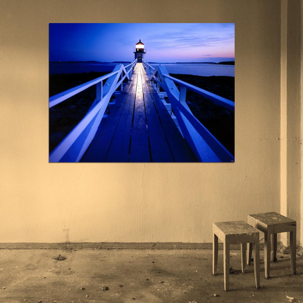 Lighthouse Night Awesome Beautiful Nature Wall Decor Room Print Poster
