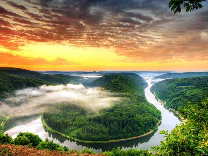Landscape Sunset River Valley Beautiful Nature Wall Decor Room Print Poster