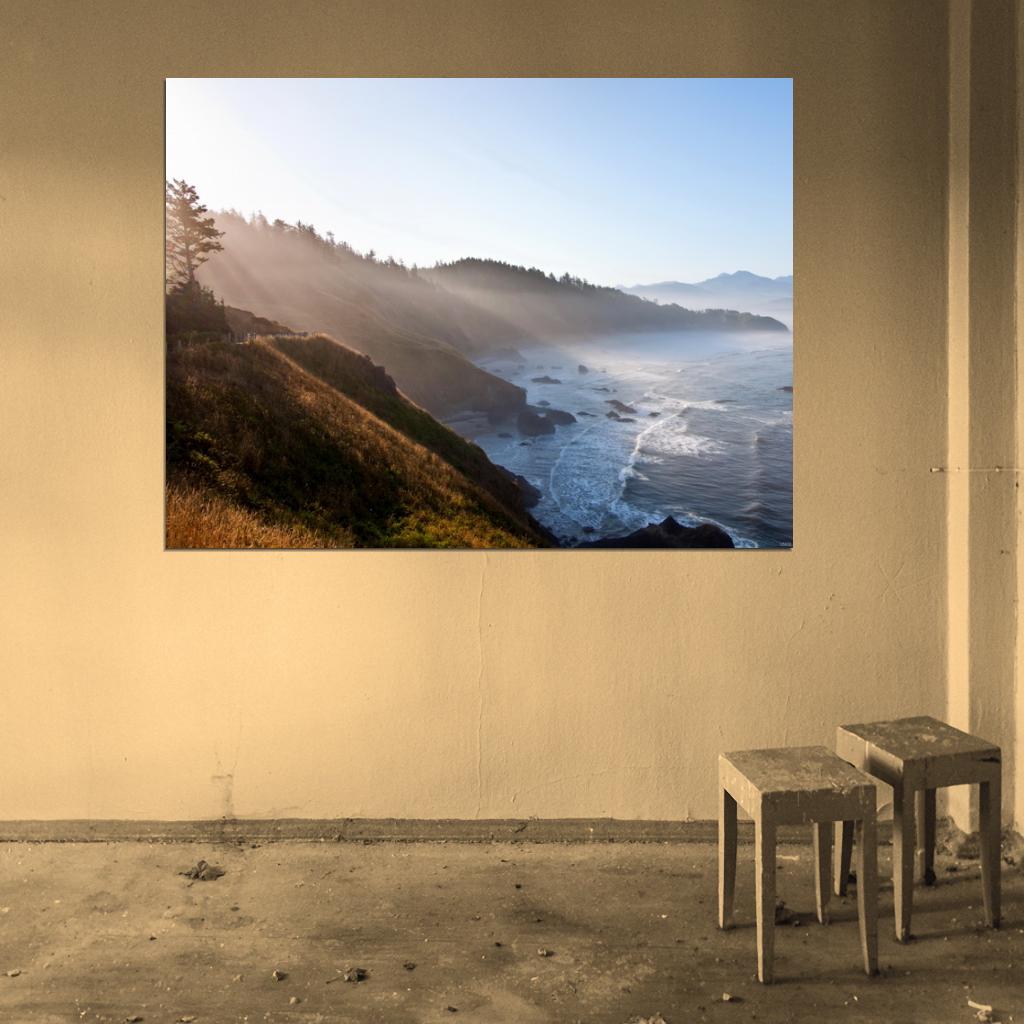 Hills Forest Waves Sea Beautiful Nature Wall Decor Room Print Poster