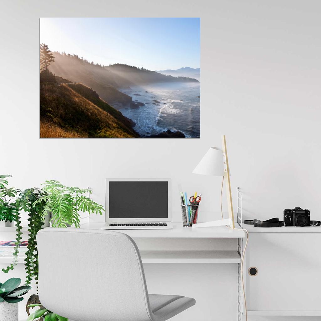 Hills Forest Waves Sea Beautiful Nature Wall Decor Room Print Poster