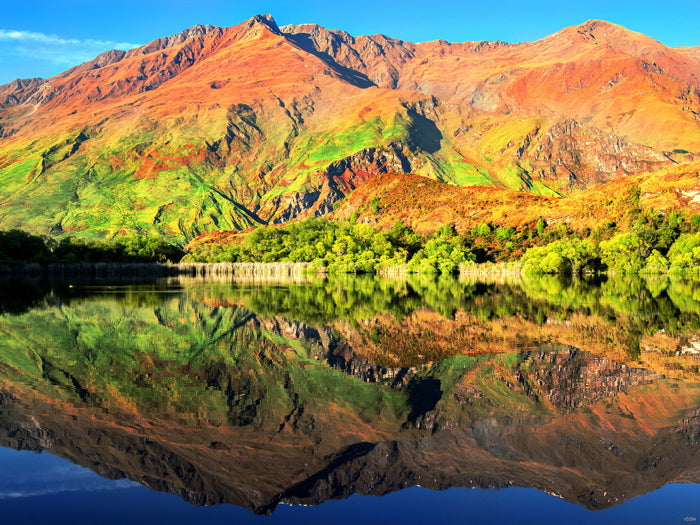 Mountain Lake Reflection Hill Beautiful Nature Wall Decor Room Print Poster