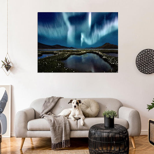 Aurora Borealis Northern Lights Night Stars Wall Decor Room Print Poster