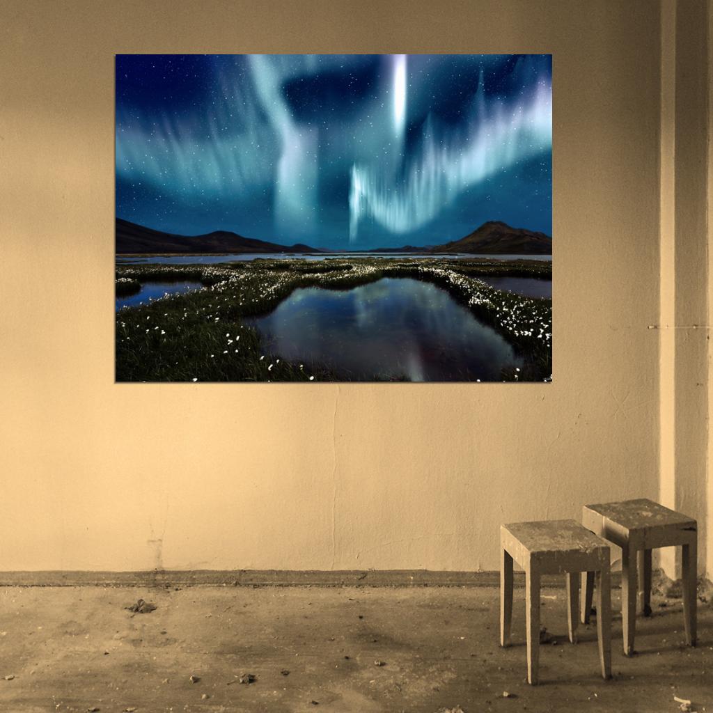 Aurora Borealis Northern Lights Night Stars Wall Decor Room Print Poster