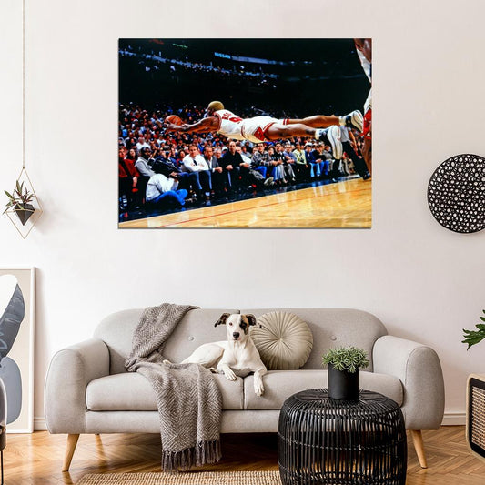 Dennis Rodman Jump Save Rebound Wall Art Print Poster