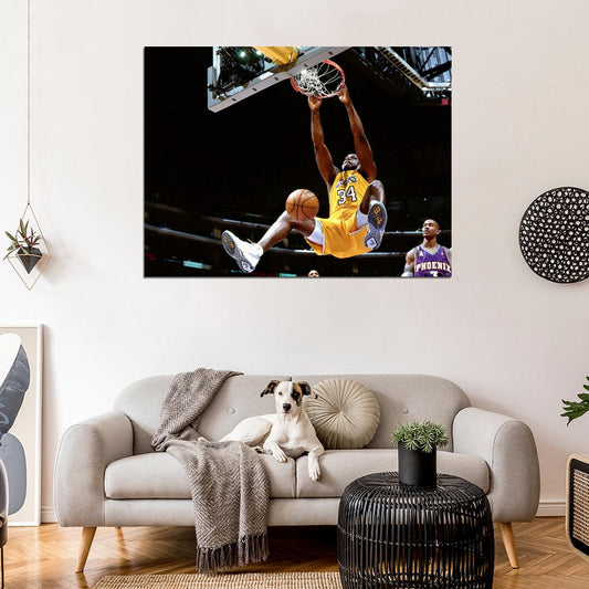 Shaquille O'Neal Los Angeles Slam Dunk Wall Art Print Poster