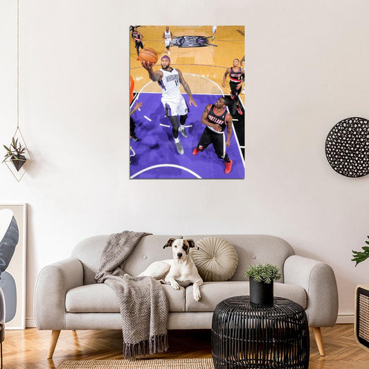 DeMarcus Cousins Layup Basketball Sport Wall Art Print Poster