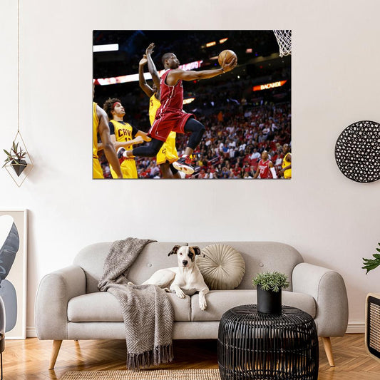 Dwyane Wade Layup Basketball Sport Wall Art Print Poster