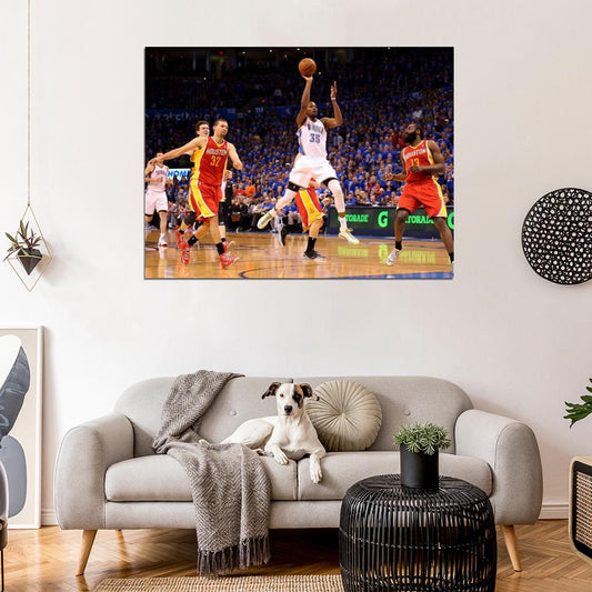 Kevin Durant OKC Shot Basketball Sport Wall Art Print Poster