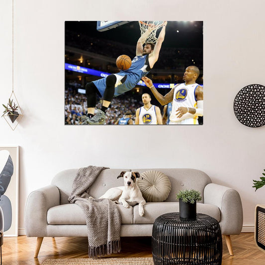 Kevin Love Minnesota Wolves Dunk Basketball Wall Art Print Poster