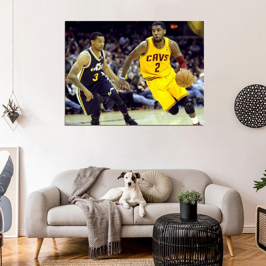 Kyrie Irving Dribbling Cavaliers Basketball Wall Art Print Poster