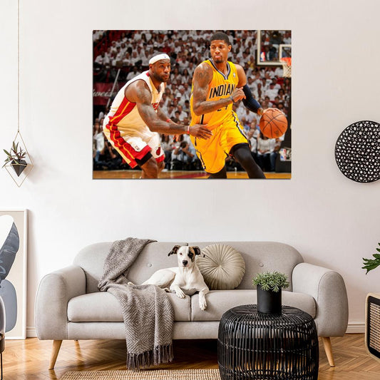 Paul George vs LeBron James Basketball Sport Wall Art Print Poster