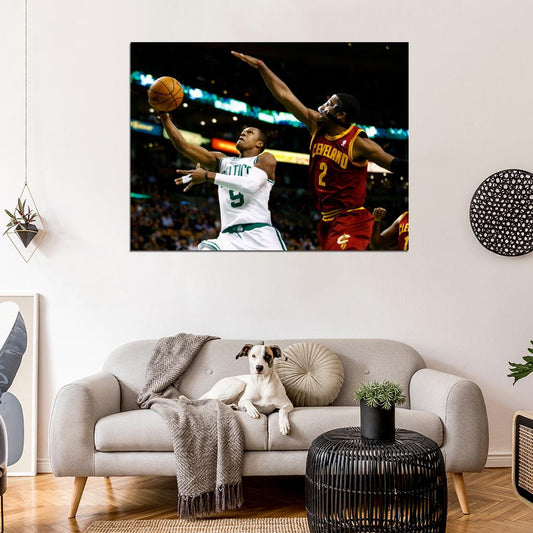 Rajon Rondo vs Kyrie Irving Basketball Sport Wall Art Print Poster