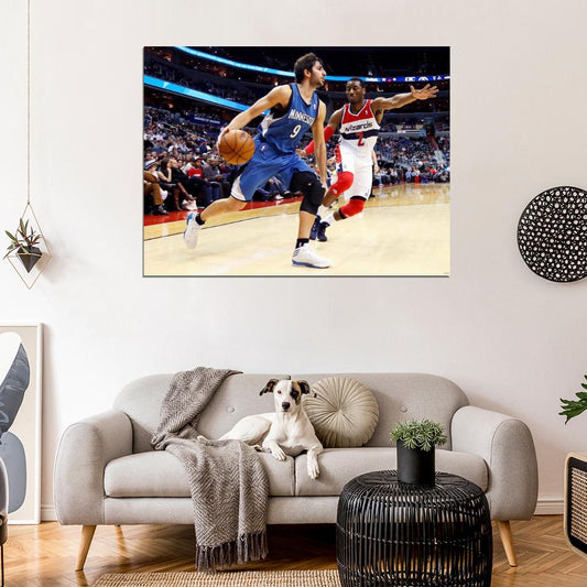 Ricky Rubio vs John Wall Basketball Sport Wall Art Print Poster