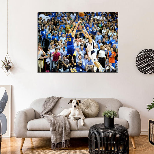 Stephen Curry Shot Golden State Basketball Wall Art Print Poster