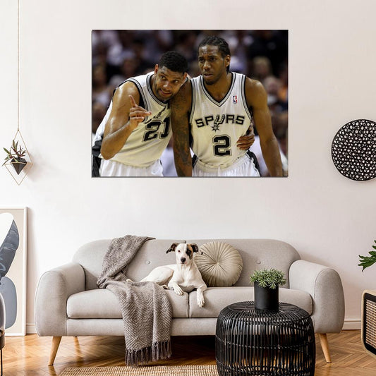 Tim Duncan Kawhi Leonard Basketball Sport Wall Art Print Poster