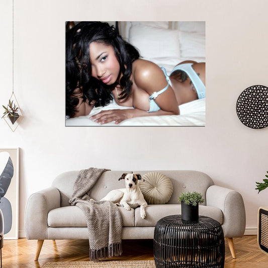 Ashanti Sexy Hot Boobs Model Singer Wall Art Print Poster