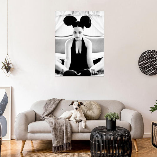 Christina Ricci Cute Mouse Actress Vintage BW Wall Art Print Poster