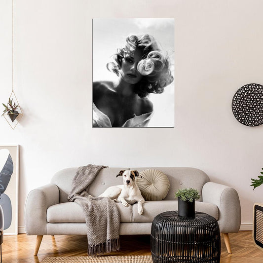 Anita Ekberg Actress Old Retro Vintage BW Wall Art Print Poster