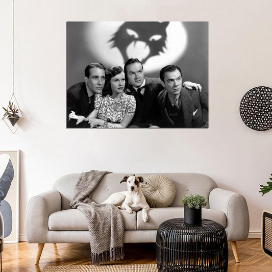 The Cat And The Canary 1927 Retro Movie BW Wall Art Print Poster