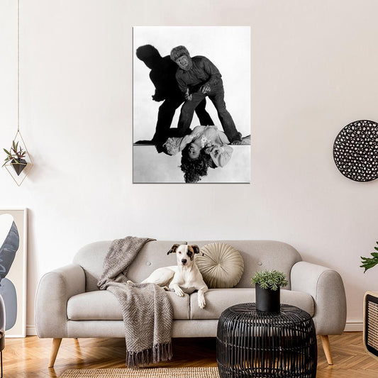 Evelyn Ankers The Wolf Man 1941 Retro Movie BW Wall Art Print Poster