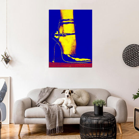Fashion Pop Art Female Shoe Modern Design Wall Art Print Poster