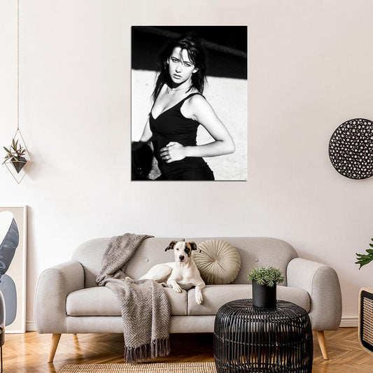 Sophie Marceau Actress Retro Vintage BW Wall Art Print Poster