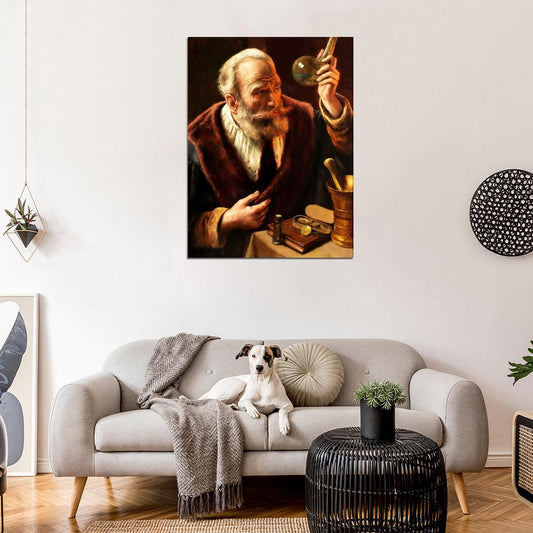 The Alchemist Painting Beautiful Retro Vintage Wall Art Print Poster
