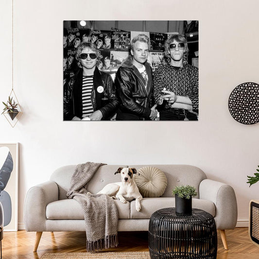 The Police Rock Music Band Retro Vintage BW Wall Art Print Poster