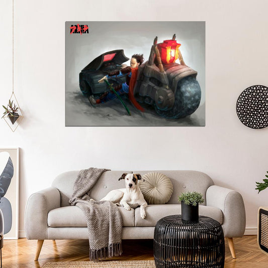 Akira Tetsuo Shima Bike Anime Manga Art Wall Art Print Poster