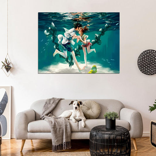 Spirited Away Haku Ogino Chihiro Sen Beautiful Amazing Anime Manga Art Wall Art Print Poster