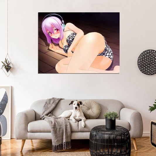 Hot Horny Girl Underwear Butt Anime Manga Art Wall Art Print Poster