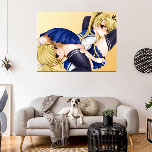 Nyan Koi! Beautiful Girls Hot Yuri Anime Manga Art Wall Art Print Poster