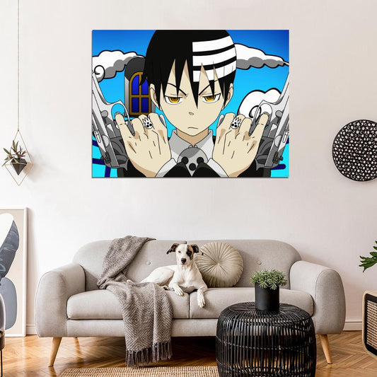 Death the Kid Soul Eater Pistols Guns Anime Manga Art Wall Art Print Poster