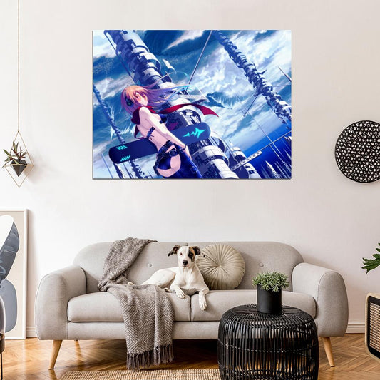 Hot Beautiful Girl Amazing Sci-Fi City Anime Manga Art Wall Art Print Poster