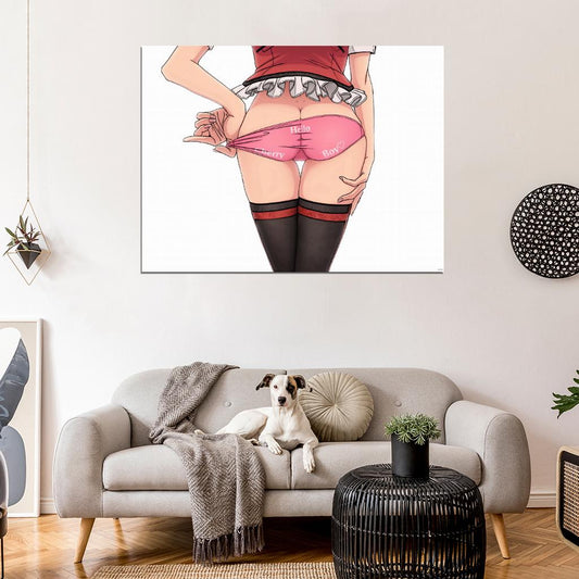 Flandre Scarlet Touhou Project Hot Butt Panties Stocking Anime Manga Art Wall Art Print Poster