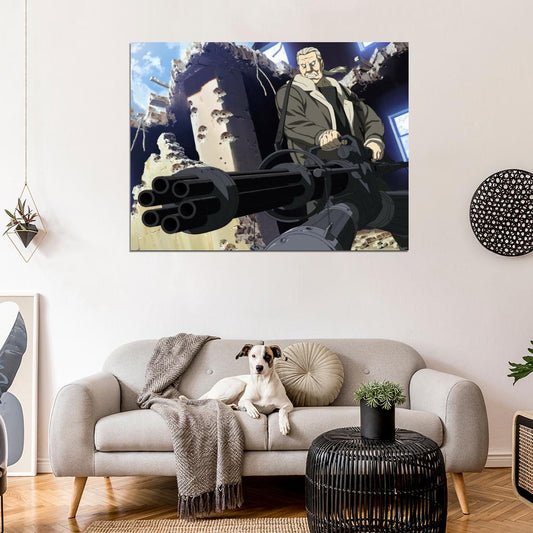 Ghost in the Shell Batou Awesome Minigun Anime Manga Art Wall Art Print Poster