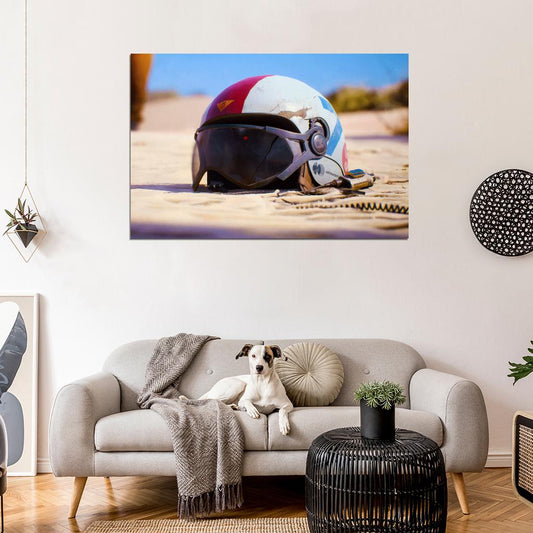 ARC Raiders Poster Helmet Retro Sci-Fi Concept Art Video Game Wall Decor